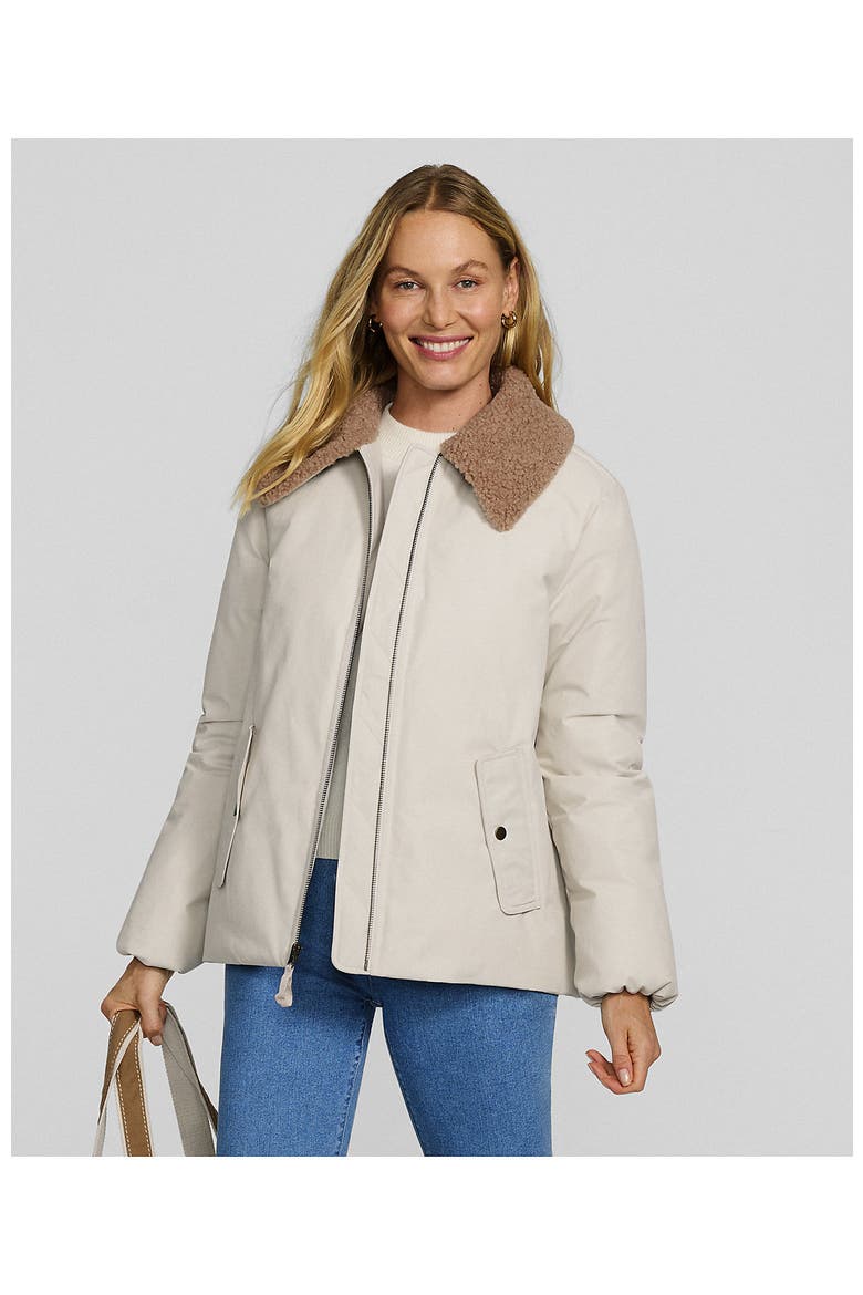 High Pile Collar Insulated Bomber Jacket, Alternate, color, Pearl Dust