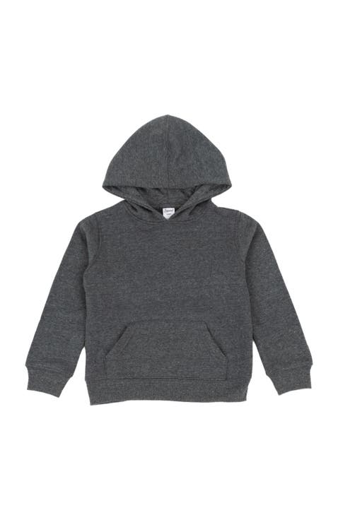 Kids Pullover Hoodie, Cotton Blend, Kangaroo Pocket, Solid Colors