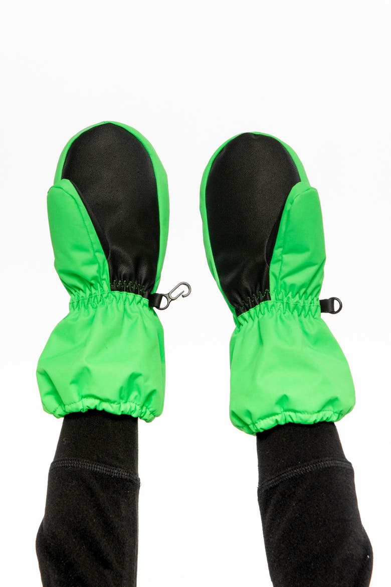 Boy Play Waterproof Rubberized Palm Winter Mittens, Alternate, color, Vibrant Green