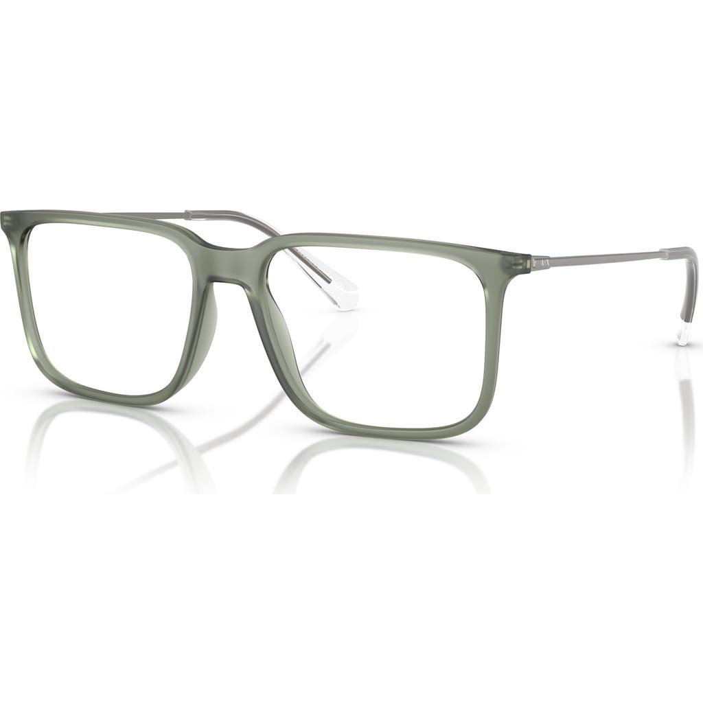 Armani Exchange 55mm Square Optical Glasses In Green