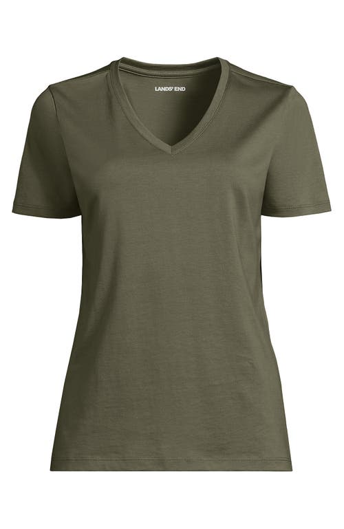 Lands' End Relaxed Supima Cotton V-neck T-shirt In Green