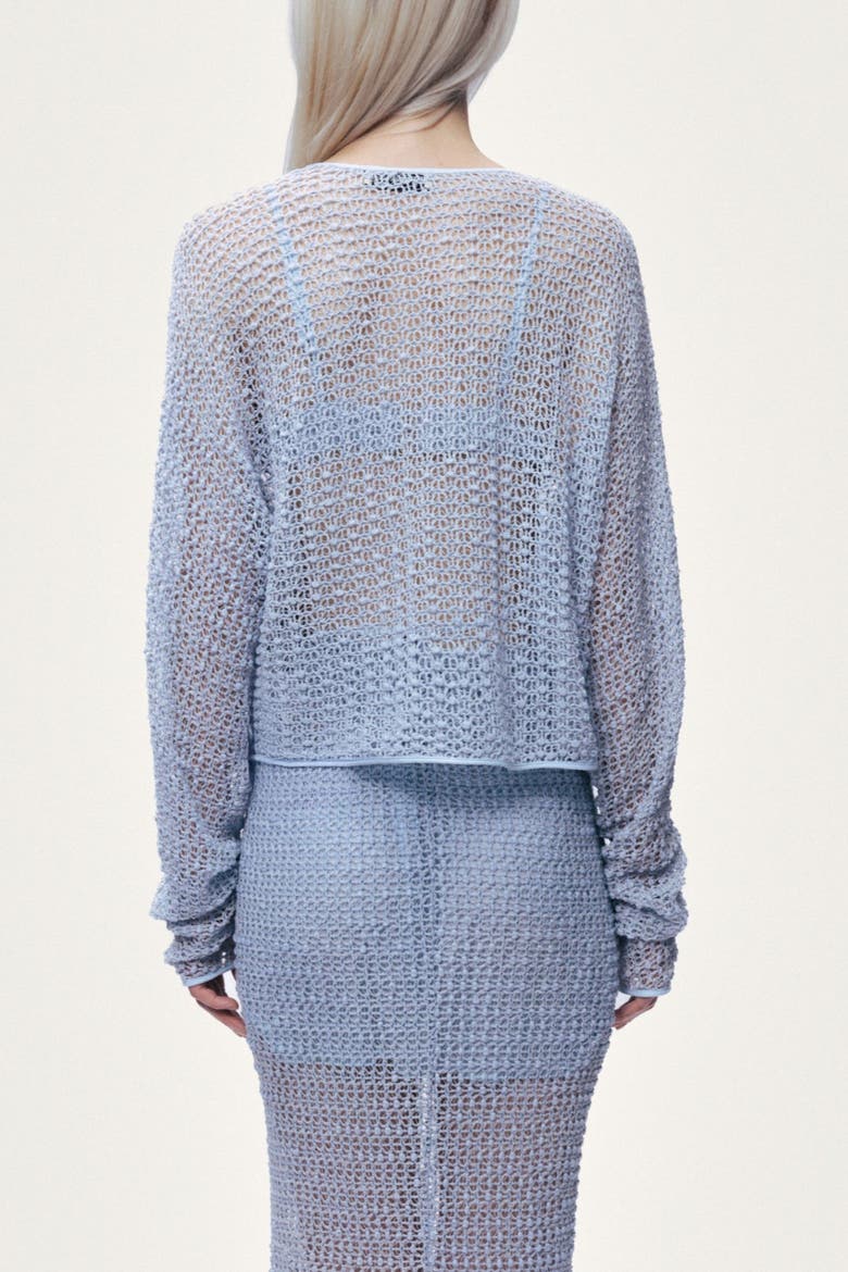Wrap Mesh Blouse, Alternate, color, Blue