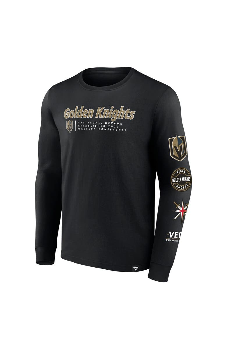 FANATICS Men's Fanatics Branded Black Vegas Golden Knights Strike the Goal Long Sleeve T-Shirt, Alternate, color, Black