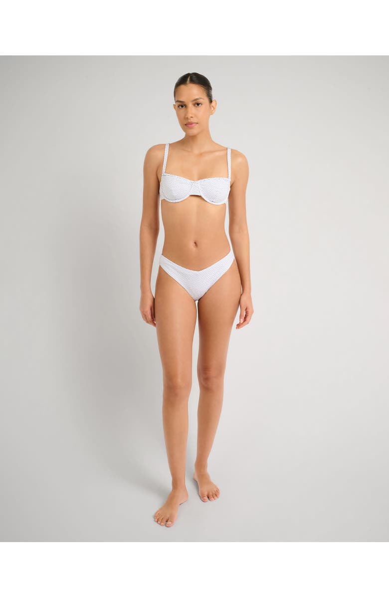 Onia Micro Polka Dot Chiara Bikini Bottom, Alternate, color, White/Black