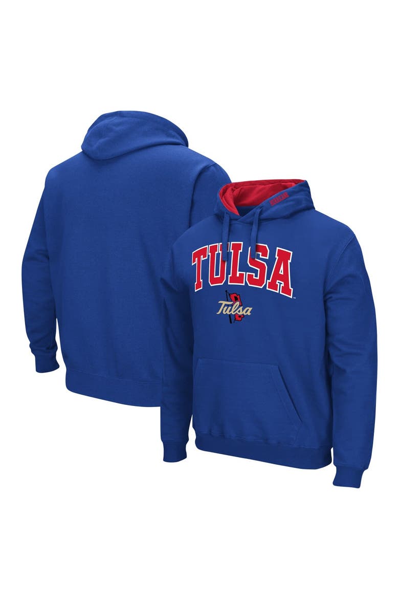 Men's Colosseum  Royal Tulsa Golden Hurricane Arch & Logo Pullover Hoodie, Main, color, Royal