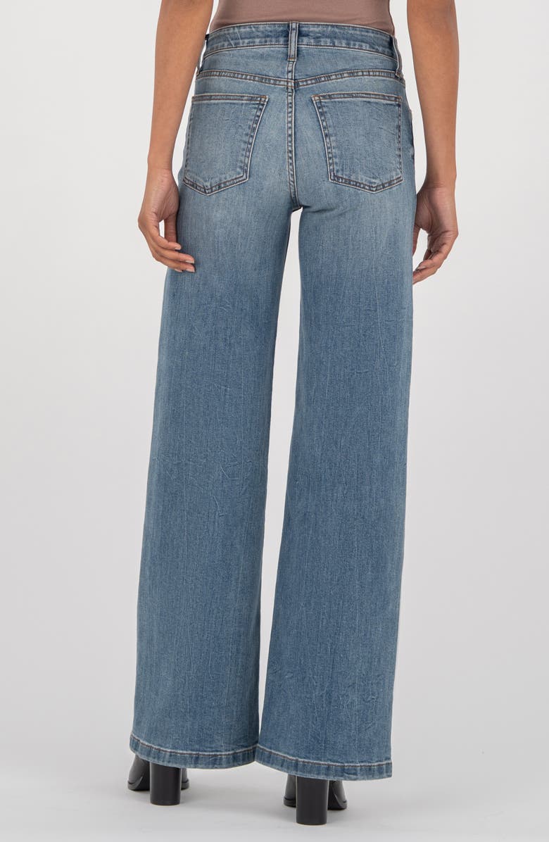 KUT from the Kloth Jean Mid Rise Wide Leg Jeans, Alternate, color, Ablaze