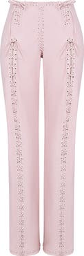HOUSE OF CB Elliott Lace Up Faux Leather Pants