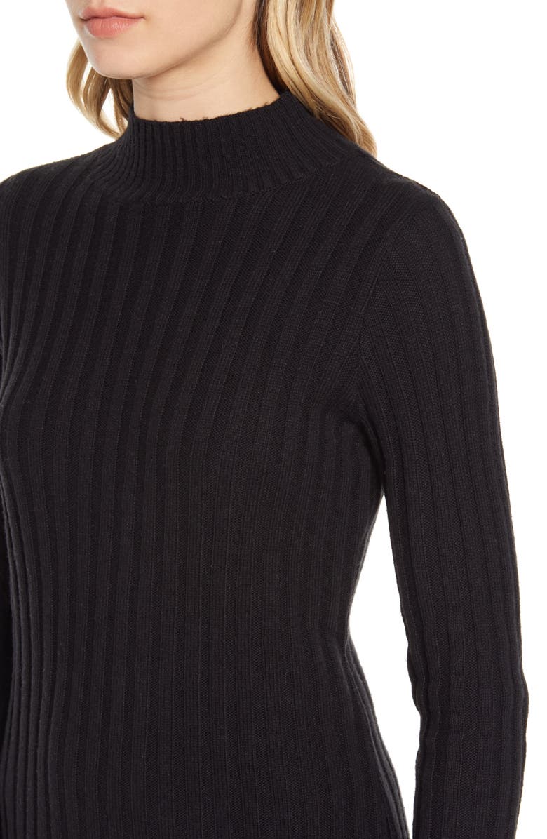 BP. Ribbed Long Sleeve Sweater Dress, Alternate, color,