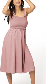 Kindred Bravely Sienna Smocked Maternity & Nursing Dress