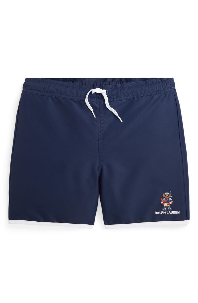 Polo Ralph Lauren Kids' Briggs Embroidered Polo Bear Swim Trunks, Main, color, 
