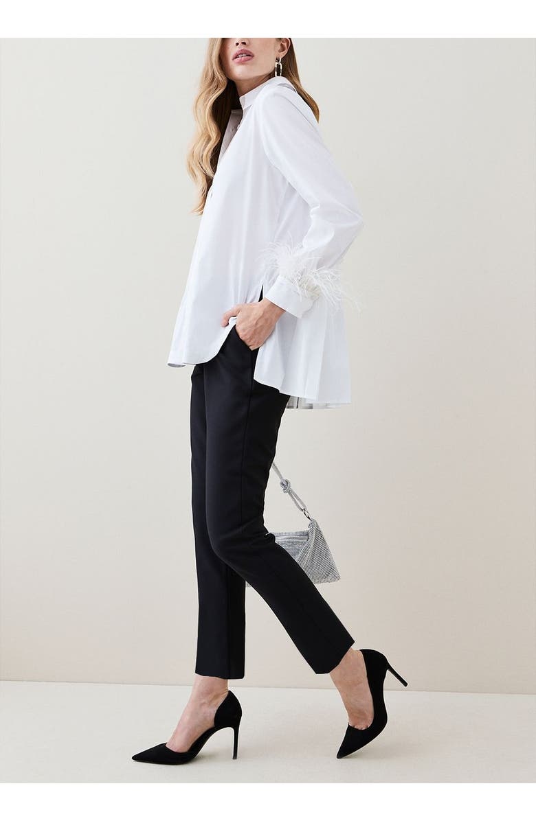 Karen Millen Petite Essential Techno Woven Trousers, Alternate, color, Black