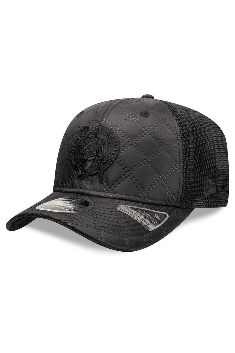 Men's New Era  Black Boston Celtics Quilted 9SEVENTY Trucker Adjustable Hat, Main, color, Black