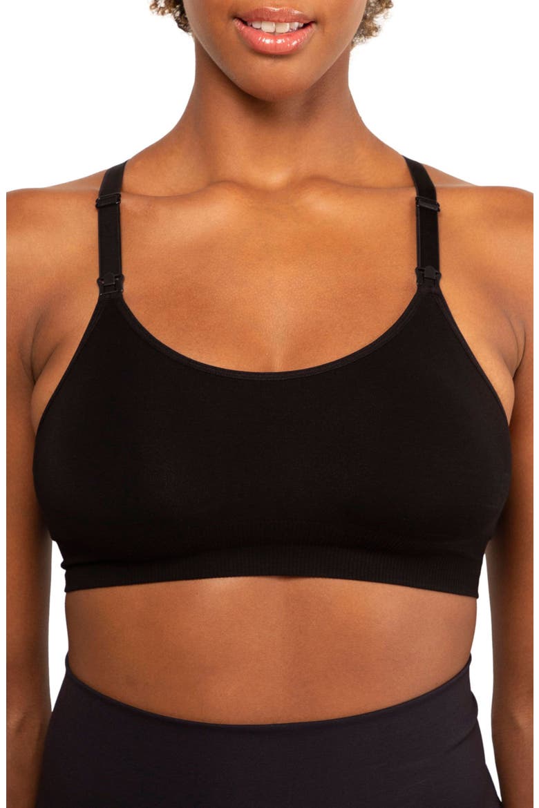 Chelsea Nursing Bra Racer Back, Main, color, BLACK