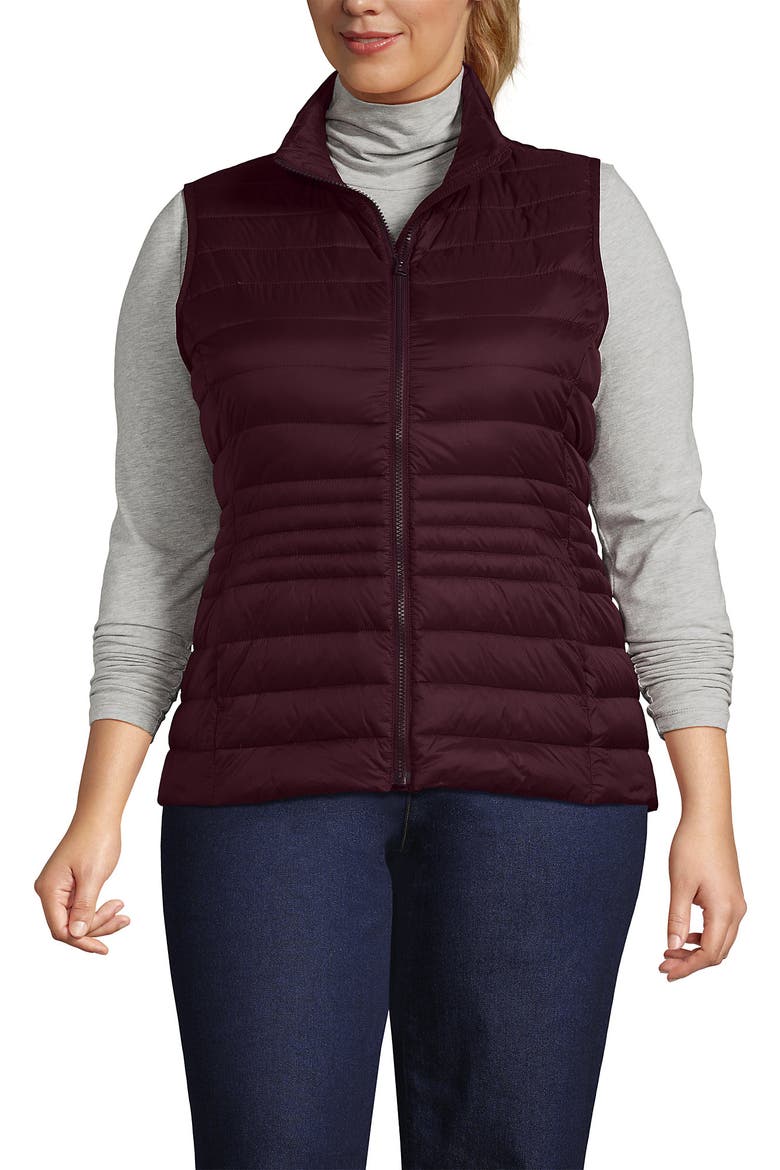 Plus Size Wanderweight Packable Down Vest, Main, color, Lush Burgundy