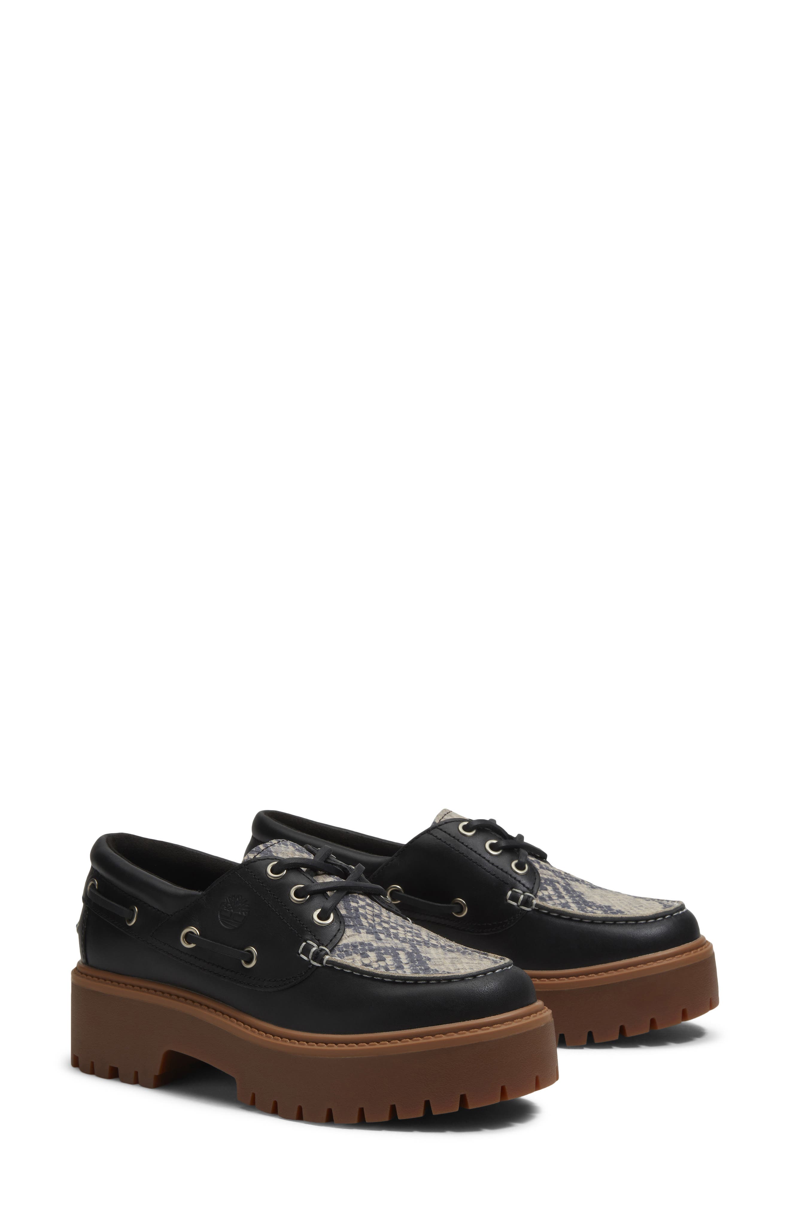 Timberland Stone Street Platform Boat Shoe, Alternate, color, Snake Print Suede