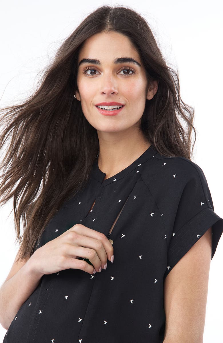 Loyal Hana Carrie Print Maternity/Nursing Tee, Alternate, color,