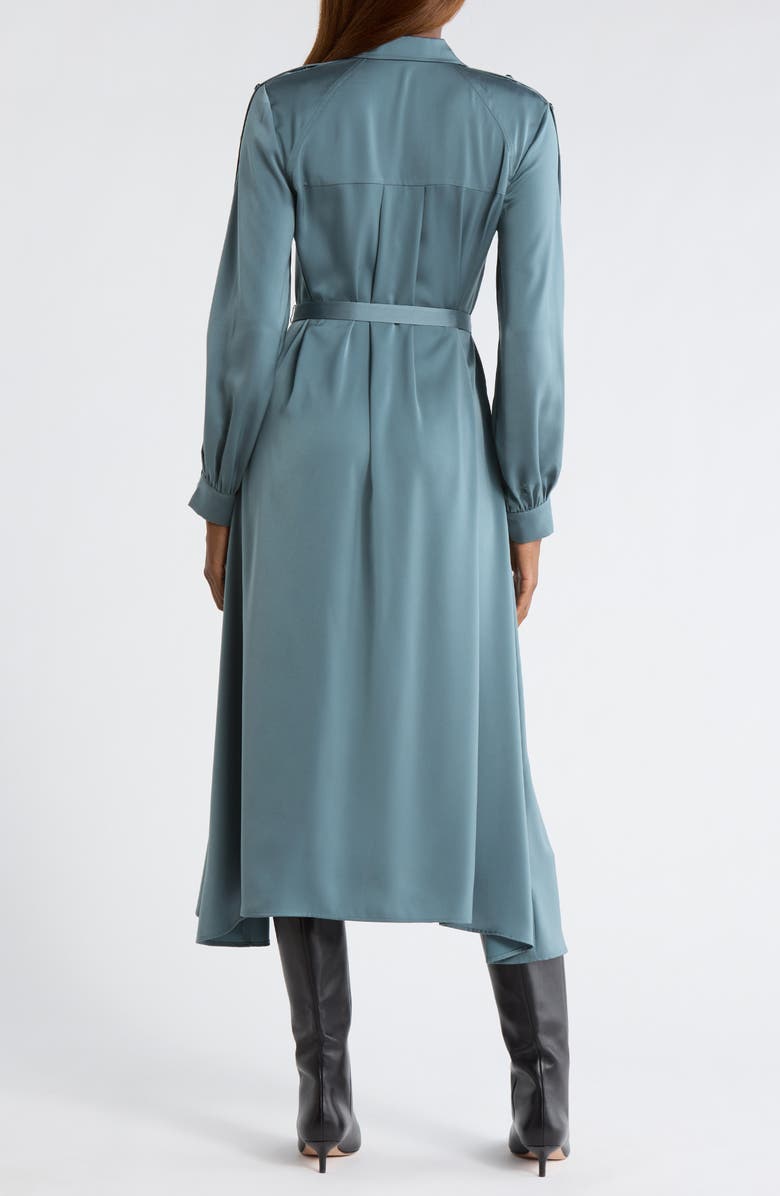 AllSaints Lexi Long Sleeve High-Low Shirtdress, Alternate, color, Steel Blue