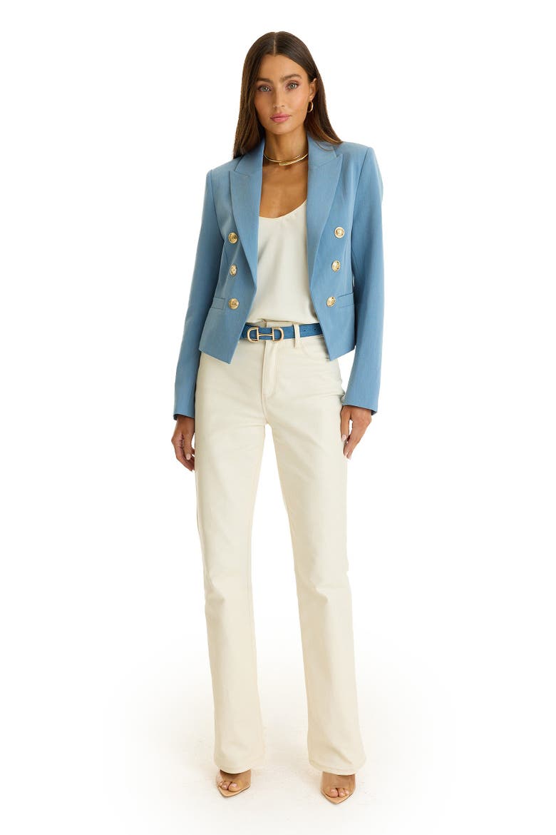 Gabrielle Tweed Double Breasted Blazer, Alternate, color, Serene Blue