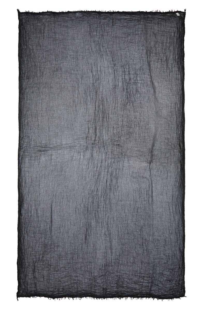 TOTEME Crinkled Gauze Scarf, Main, color, Black