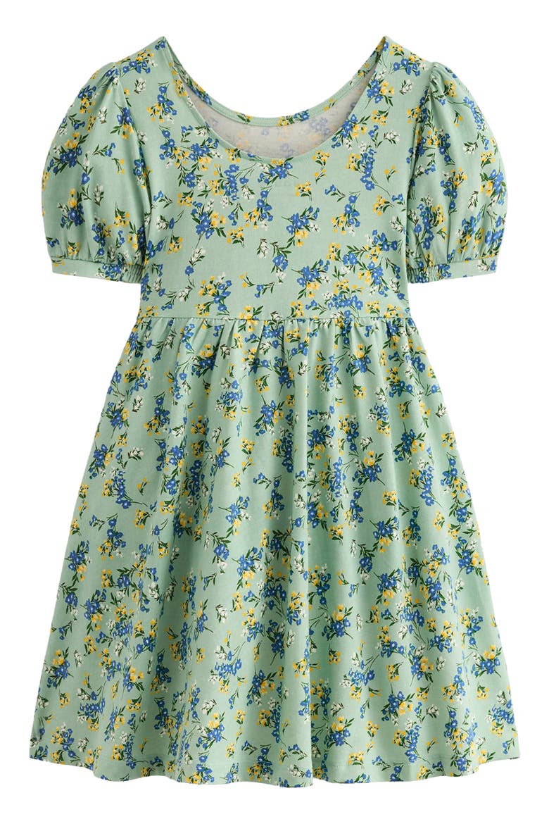 Kids' Ballerina Jersey Dress, Alternate, color, GREEN FLORAL