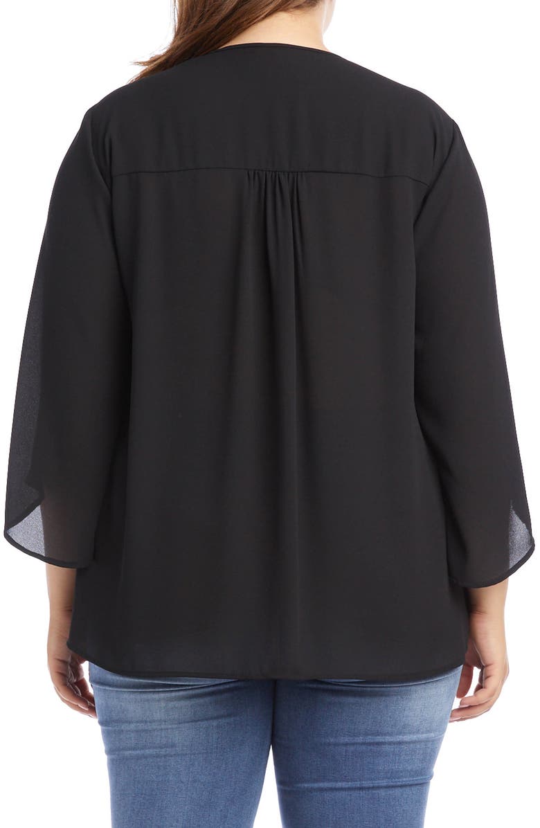 Karen Kane Tie Neck Bell Sleeve Top, Alternate, color, 