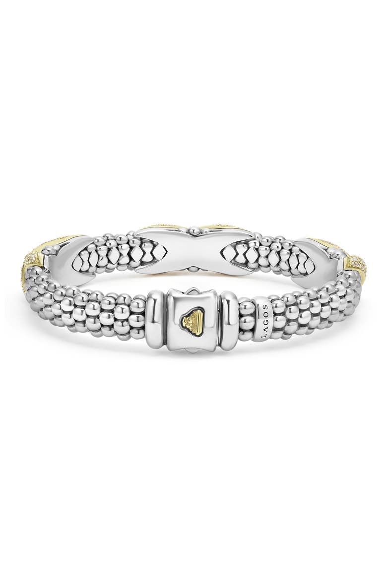 Embrace Pavé Diamond Station Bracelet, Alternate, color, SILVER