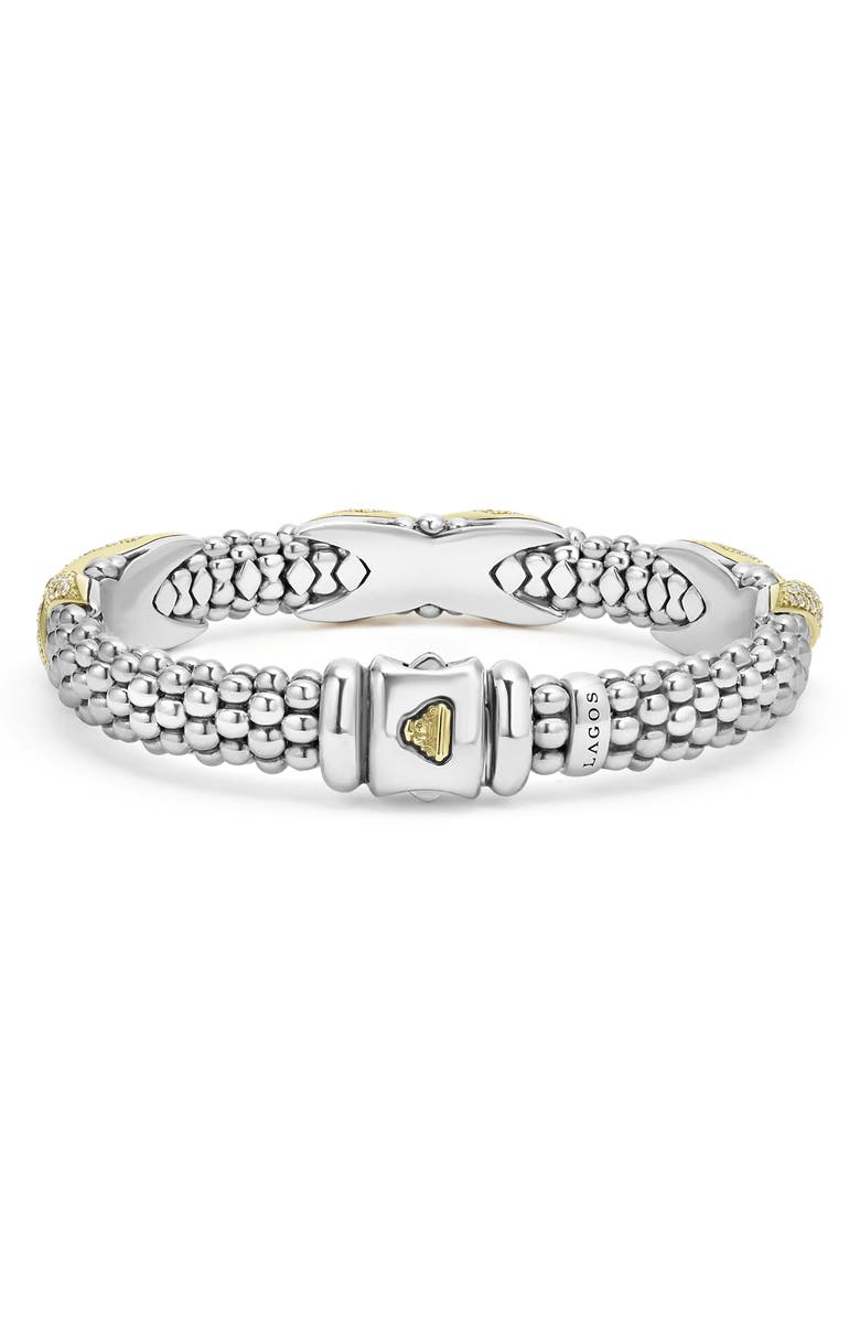 LAGOS Embrace Pavé Diamond Station Bracelet, Alternate, color, Silver