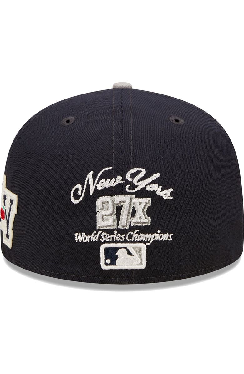 New Era Men's New Era Navy/Gray New York Yankees 2009 World Series Champions  Letterman 59FIFTY Fitted Hat, Alternate, color, 