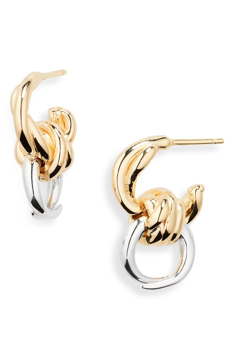 Bottega Veneta Knot Hoop Earrings, Main, color, 
