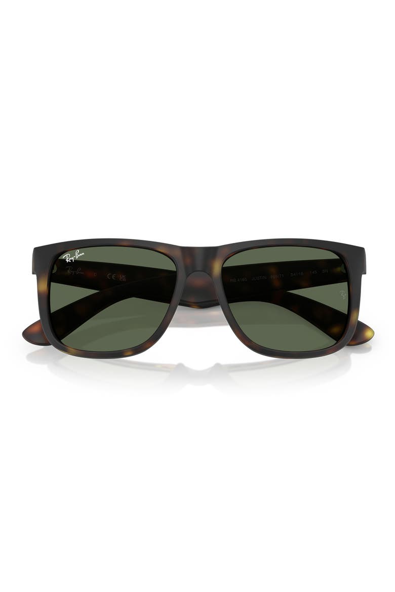 Justin 54mm Square Sunglasses, Alternate, color, RUBBER HAVANA / DARK GREEN