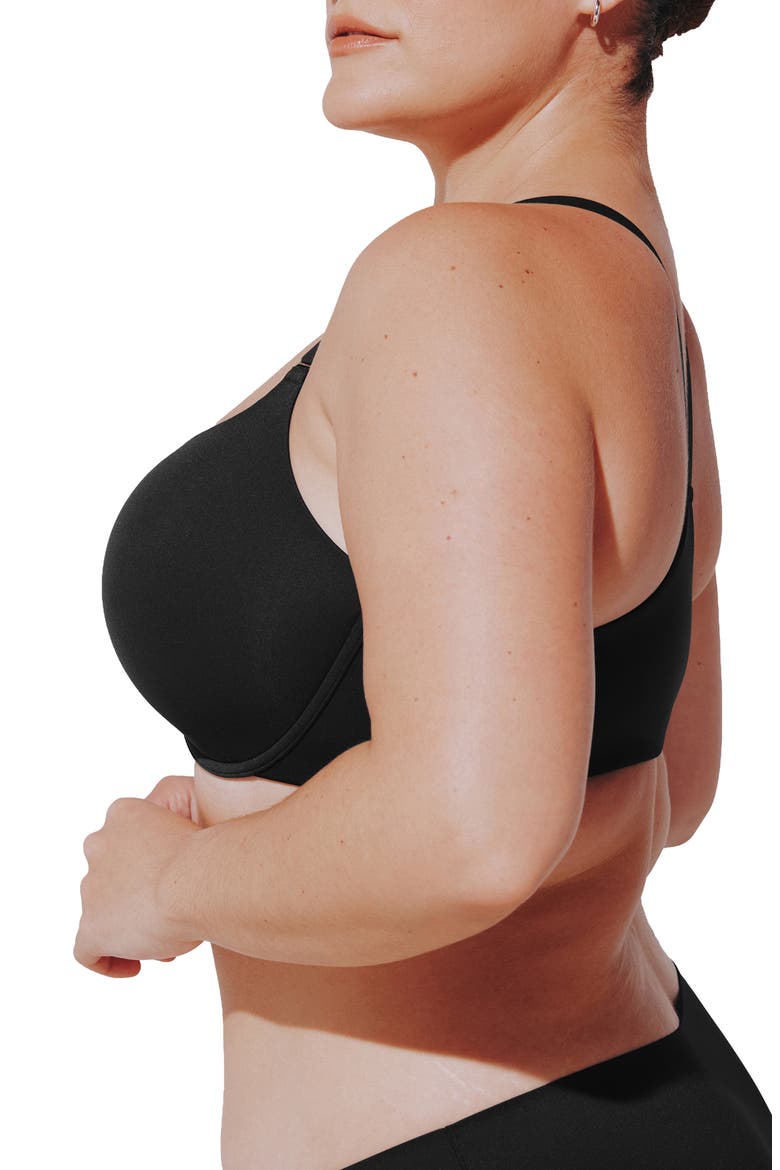 ComfortStretch Underwire Front Close Racerback Bra, Alternate, color, BLACK