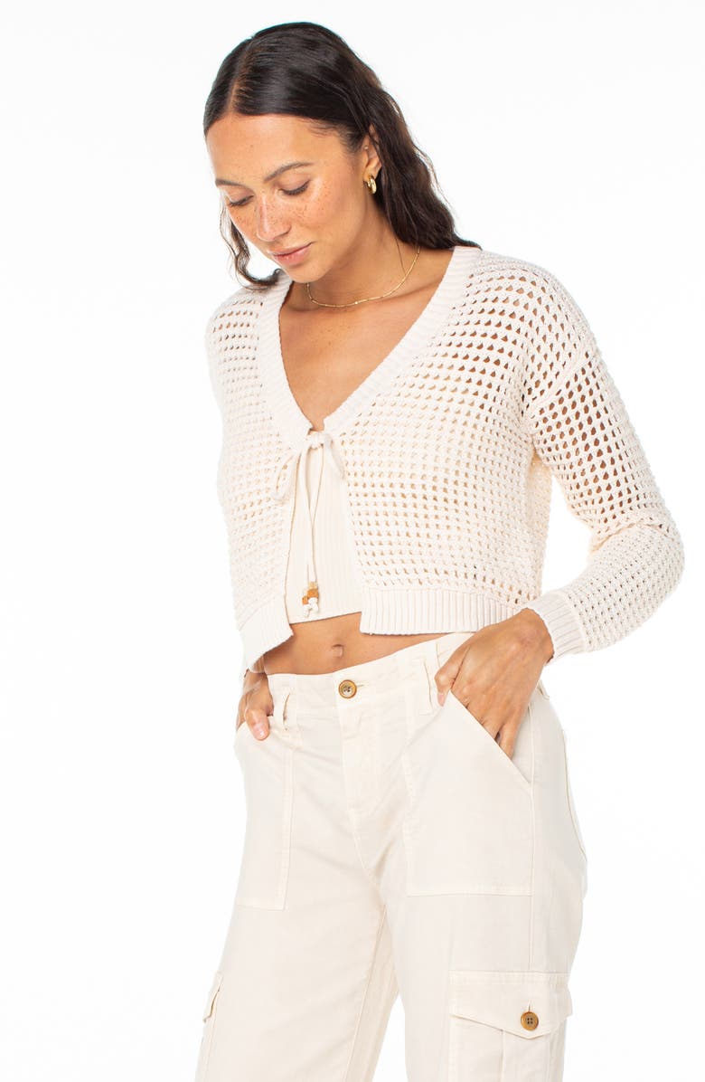 Roxy Ivy Open Stitch Tie Cardigan, Alternate, color, 