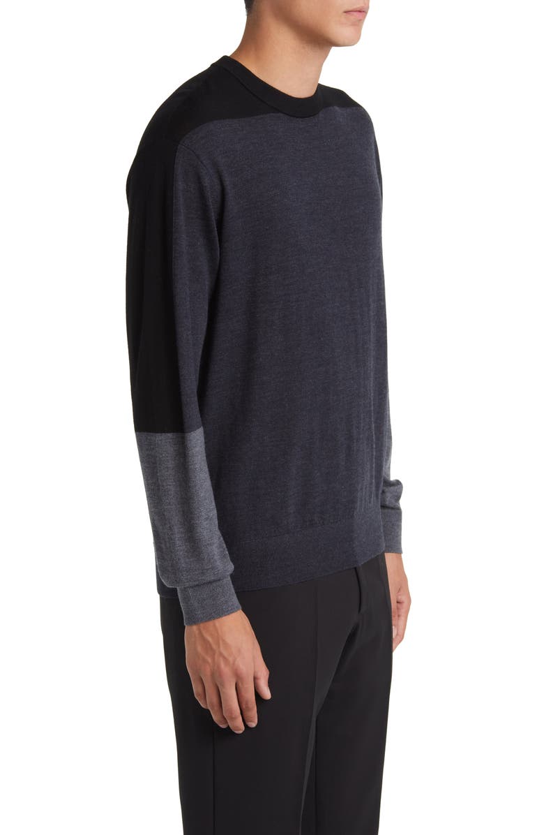 Emporio Armani Tonal Colorblock Wool Sweater, Alternate, color,