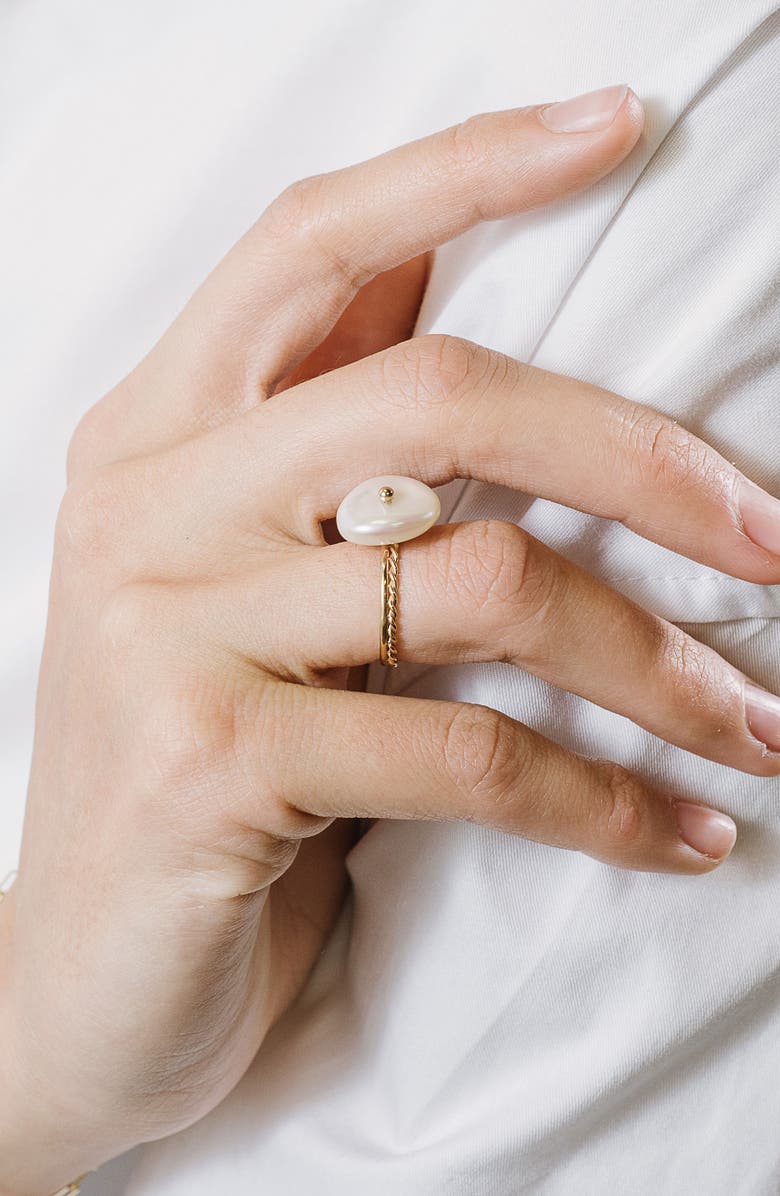 Poppy Finch Petal Cultured Pearl Ring, Alternate, color,