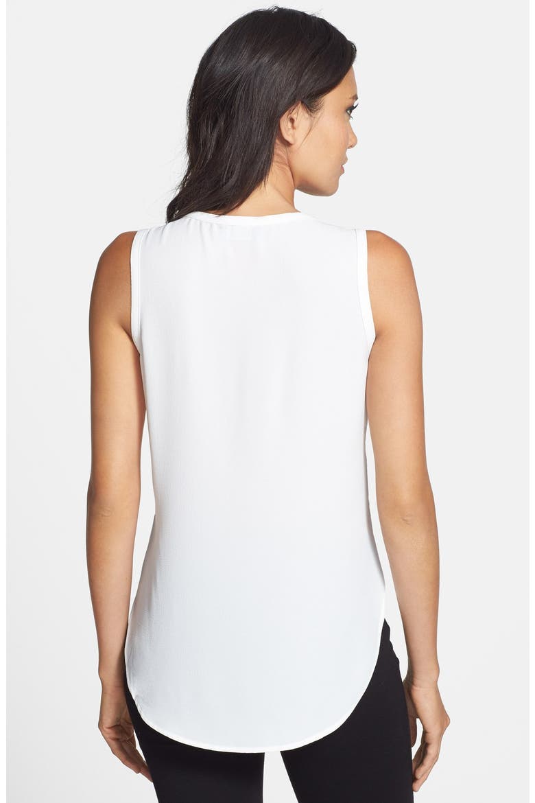 ASTR Mesh Yoke Tank (Nordstrom Exclusive), Alternate, color, WHITE-BLACK