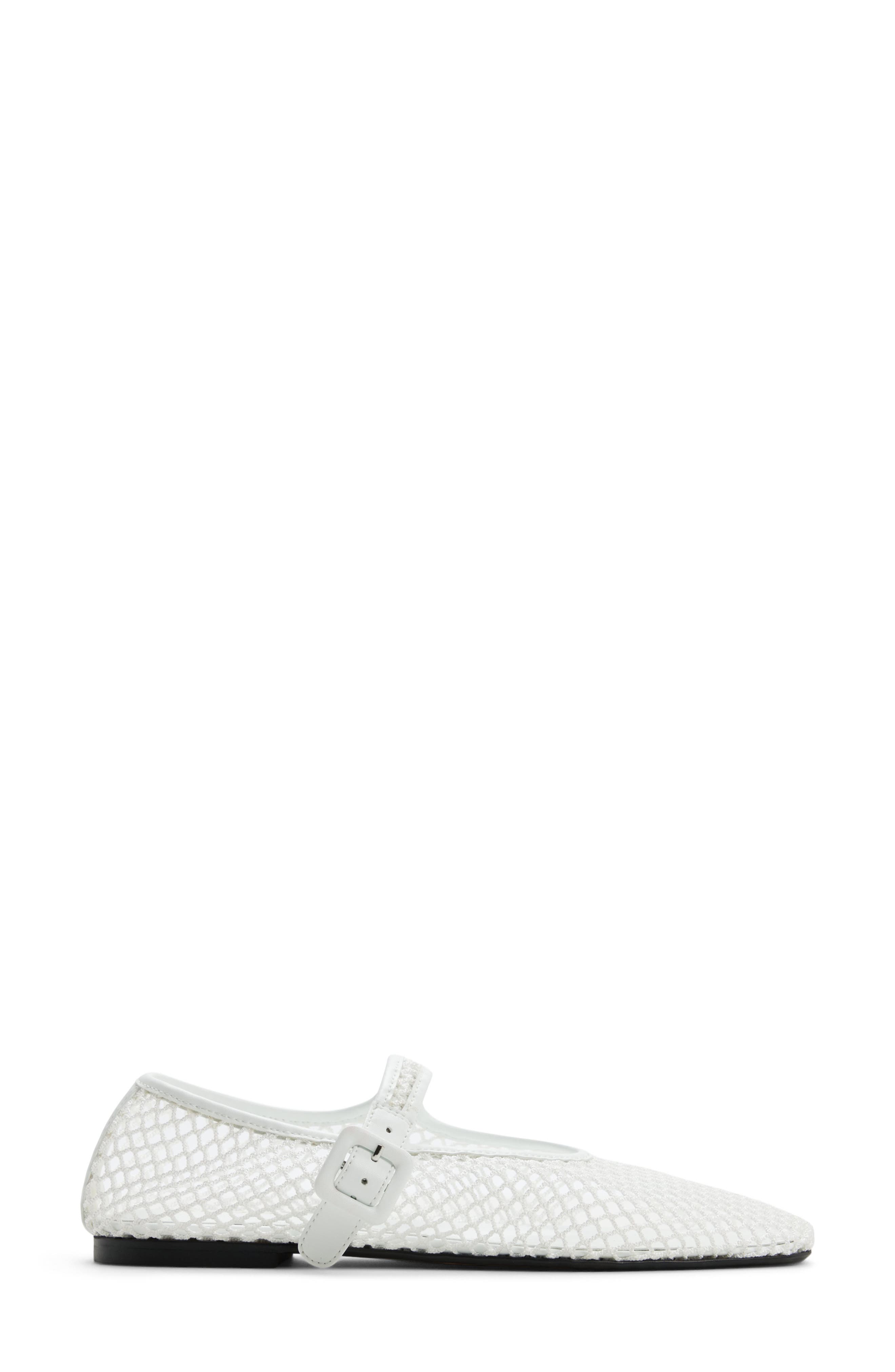 ALDO Alisse Mesh Ballet Flat, Alternate, color, White