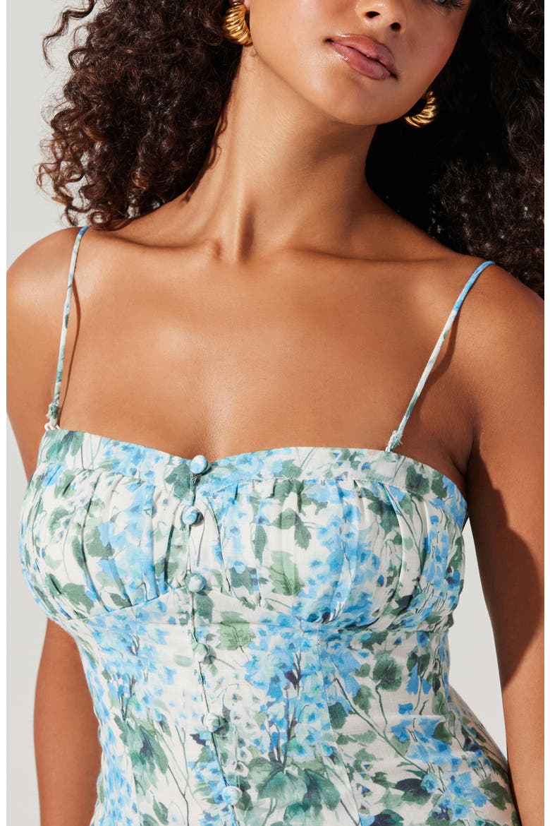 Capria Floral Dress, Alternate, color, BLUE GREEN FLORAL