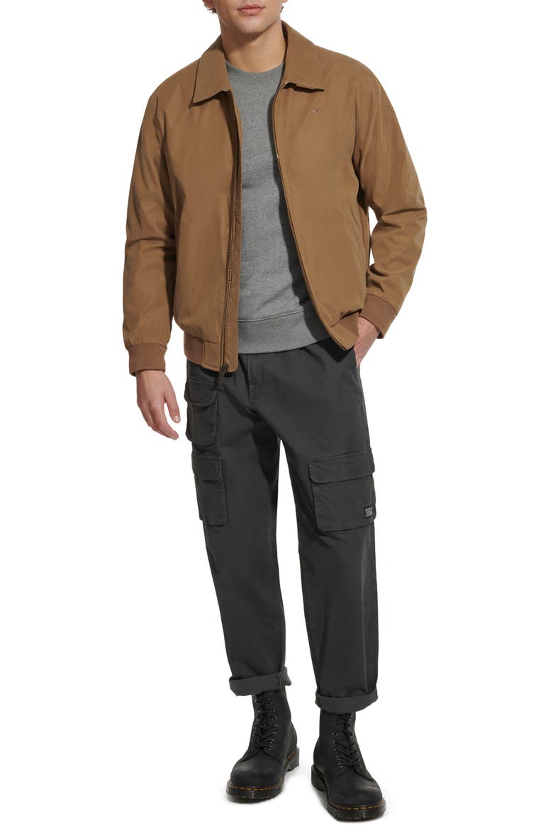 Micro Twill Golf Bomber Jacket, Alternate, color, BROWN