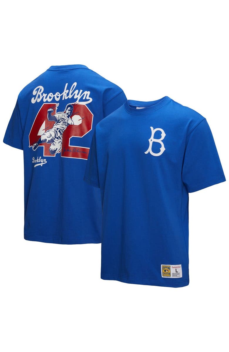 Mitchell & Ness Men's Mitchell & Ness Jackie Robinson Royal Brooklyn Dodgers Legends Collection Vintage Logo T-Shirt, Alternate, color, Royal