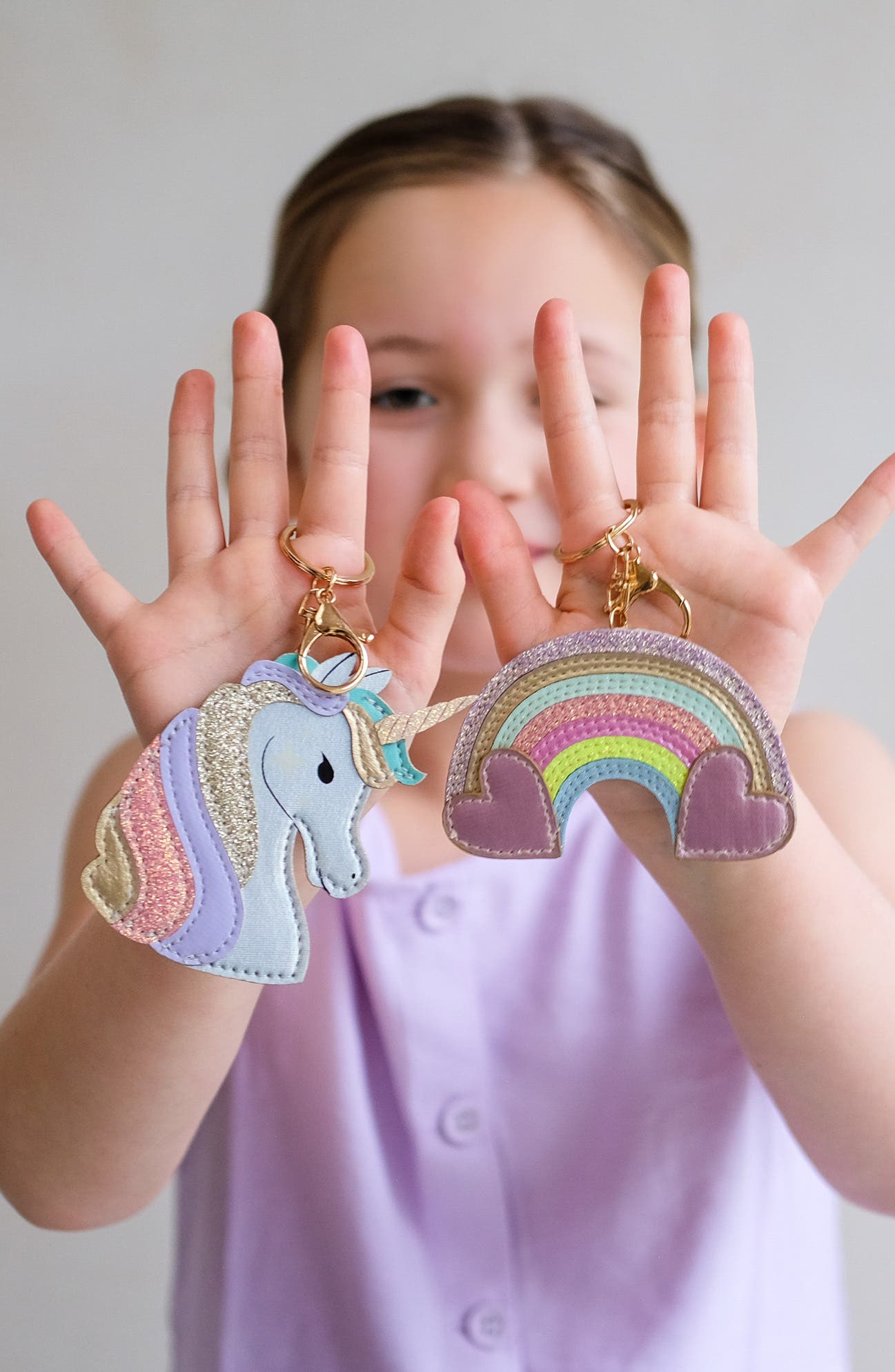 Kids' My Unicorn Key Ring, Alternate, color, PINK
