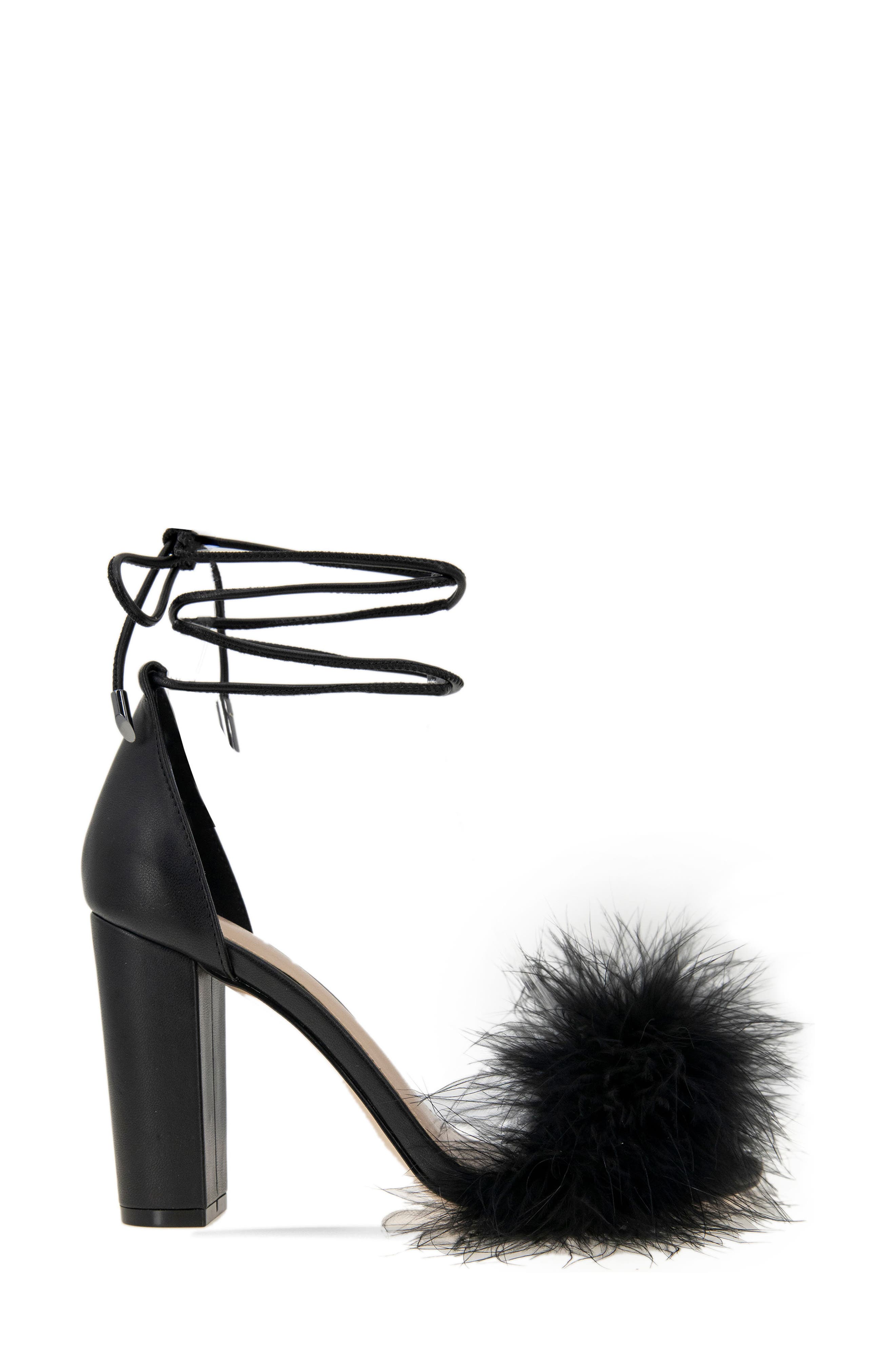 BCBGeneration Biny Feather Ankle Strap Sandal, Alternate, color, 