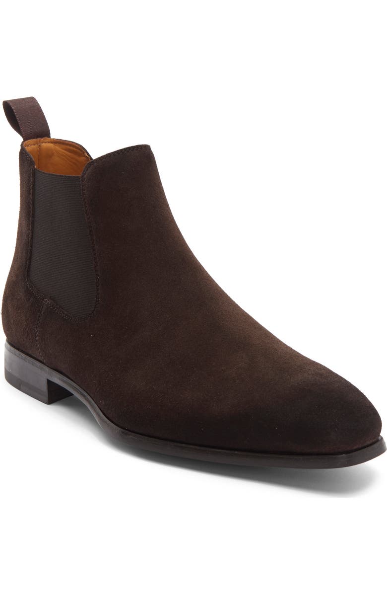 Magnanni Shaw Suede Chelsea Boot, Main, color, Brown