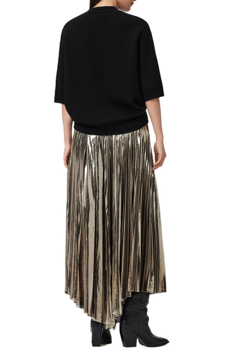 Jax Pleated Maxi Skirt, Alternate, color, BRONZE GOLD