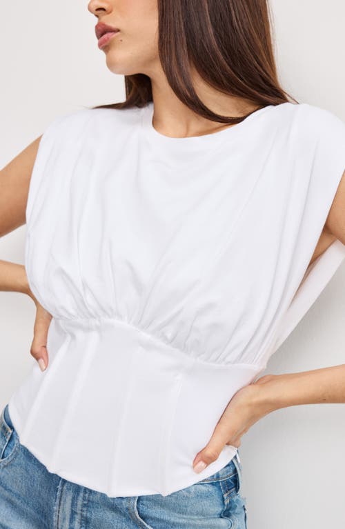 Good American Womens White001 Corset Sleeveless Stretch-cotton Top In White