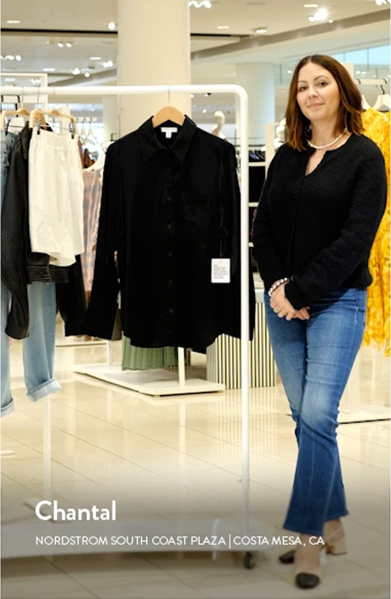 Oversize Satin Button-Up Shirt, sales video thumbnail