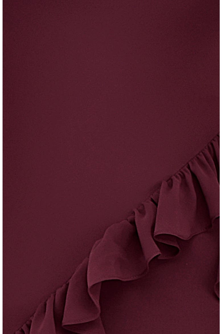 Ariela Ruffle Side Slit Gown, Alternate, color, MULBERRY