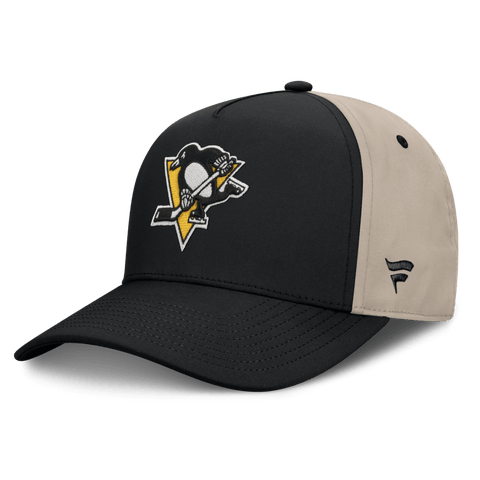 Men's Fanatics Black/Tan Pittsburgh Penguins 2026 Stanley Cup Playoffs Locker Room Adjustable Hat