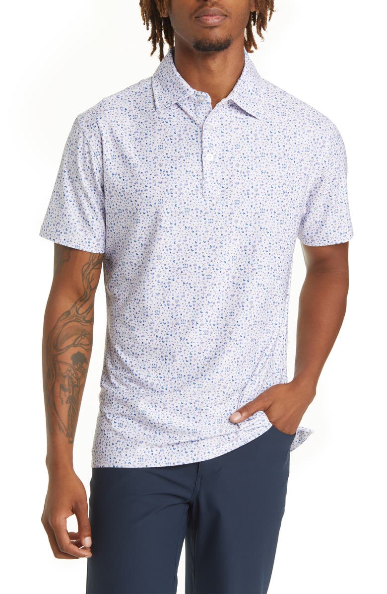 Barbell Apparel Men's Compound Print Performance Polo, Main, color,