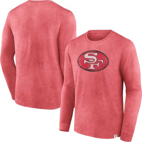 Men's Fanatics Branded  Scarlet San Francisco 49ers Washed Primary Long Sleeve T-Shirt