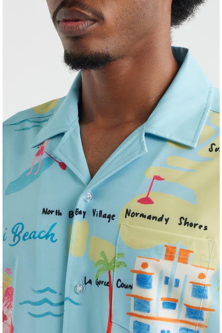 Collins Ave Weekend Camp Shirt, Alternate, color, BLUE